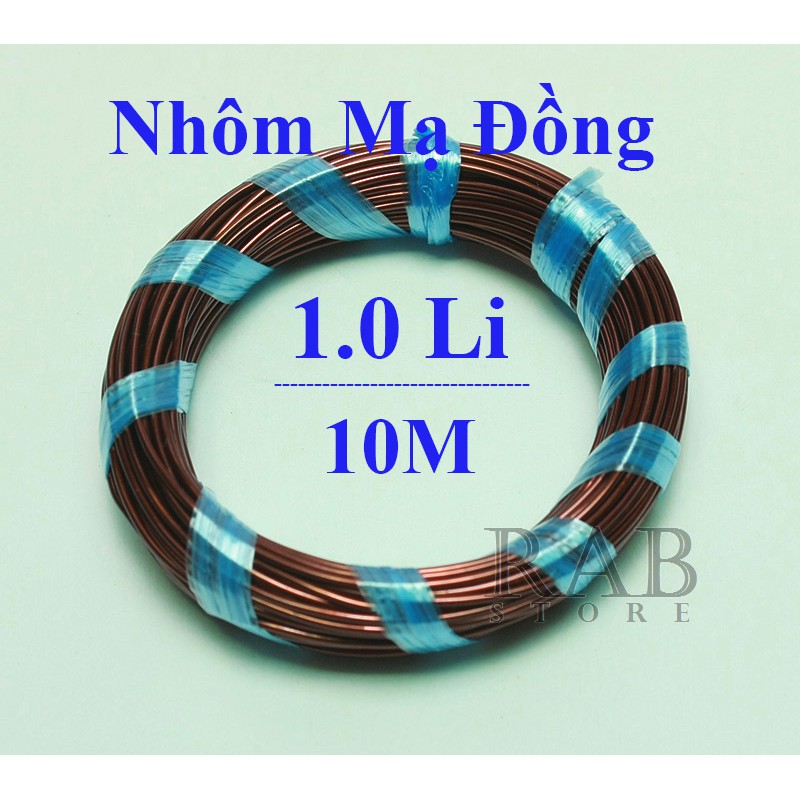 10m nhôm mạ đồng 1.0li, nhôm mạ uốn kiểng, ghép lan, cột cành