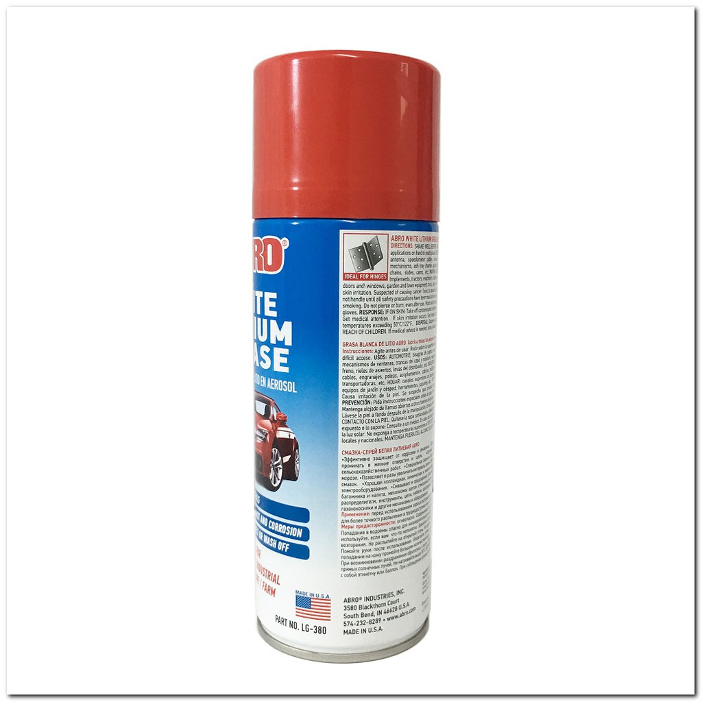 Chai xịt mỡ bò nước Abro White Lithium Grease 284g