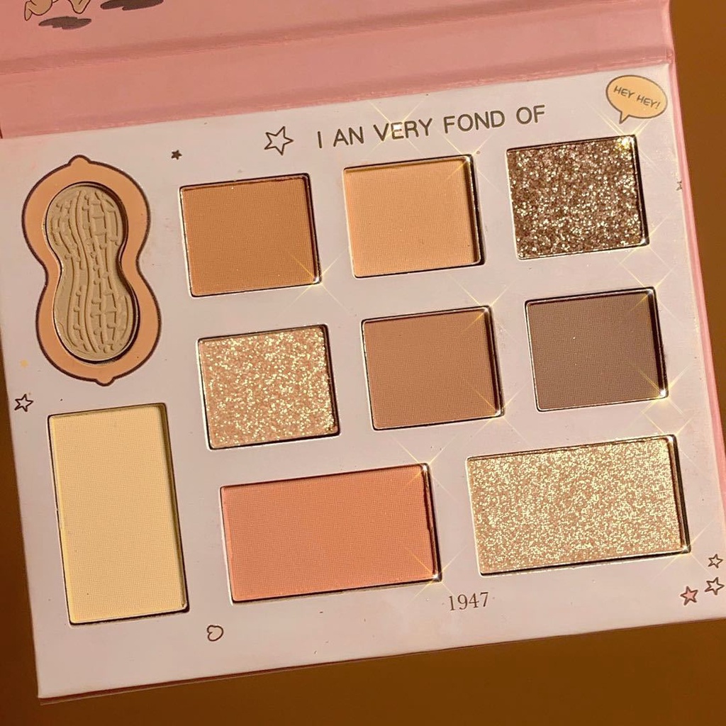 Bảng phấn mắt 10 màu  MUGE LEEN bắt sáng highlight nhiều màu hot trend DANMOLU hạt dẻ DANM01 MUGE09