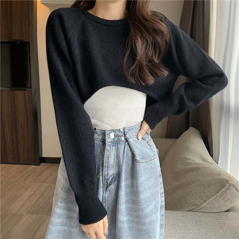 [SẴN] Áo len croptop Ulzzang Quảng Châu ALC68 | BigBuy360 - bigbuy360.vn