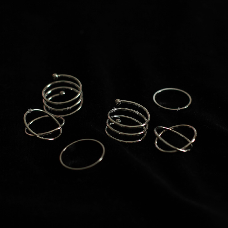 Bộ 6 nhẫn thời trang phong cách hiphop