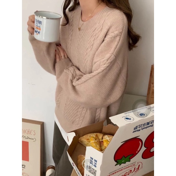 Áo len cổ tròn vặn thừng tay dài LEN clothing 7890 | BigBuy360 - bigbuy360.vn