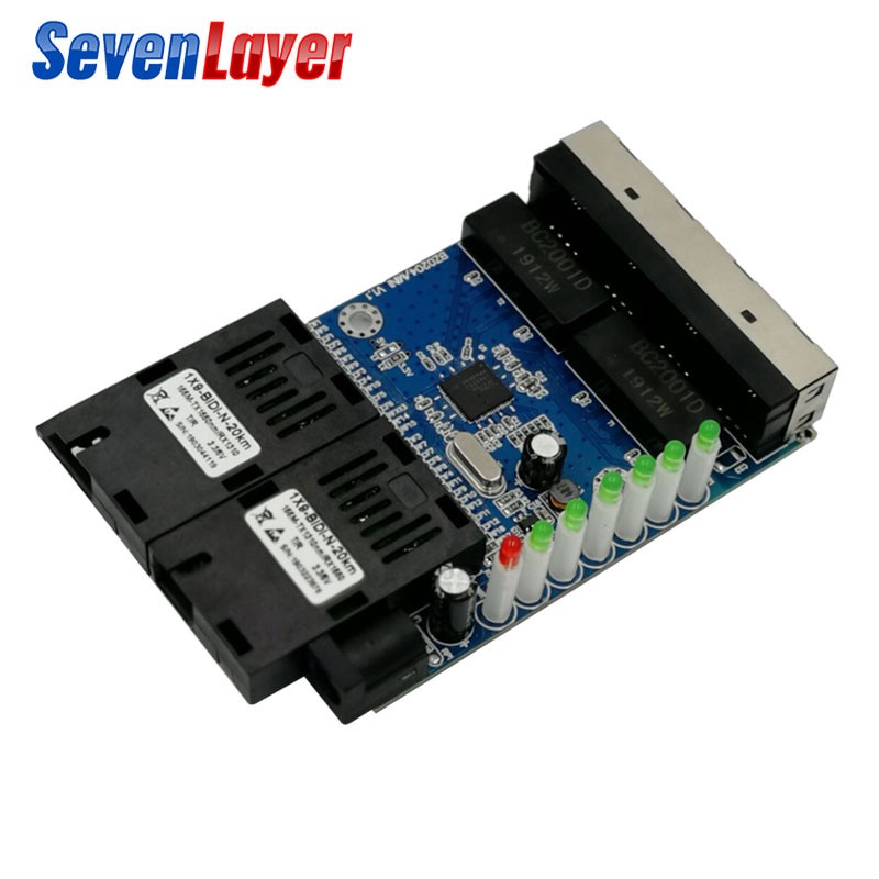 Bộ 10 Đầu Chuyển Đổi 4 rj45 Và 2 Cổng sc 10 / 100m pcba