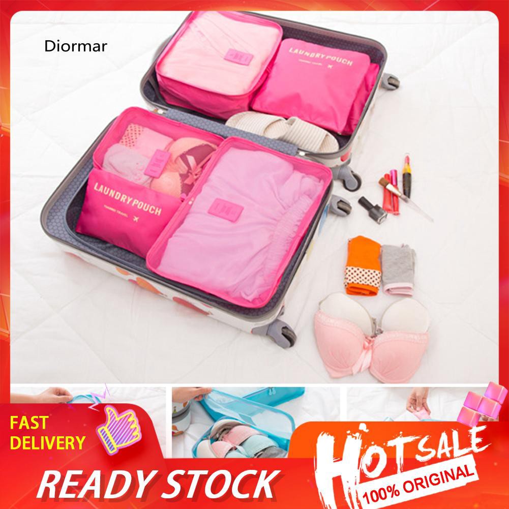DOM_6Pcs Waterproof Large Capacity Home Travel Cloth Storage Bag Pouch Organizer