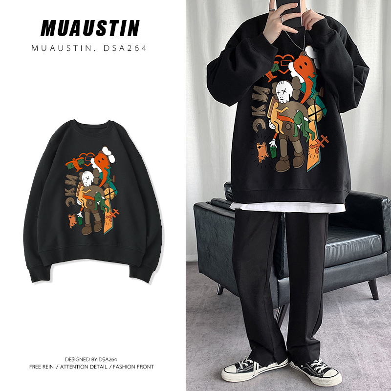 Áo ấm tay dài dáng rộng cổ tròn cá tính cho nam | BigBuy360 - bigbuy360.vn