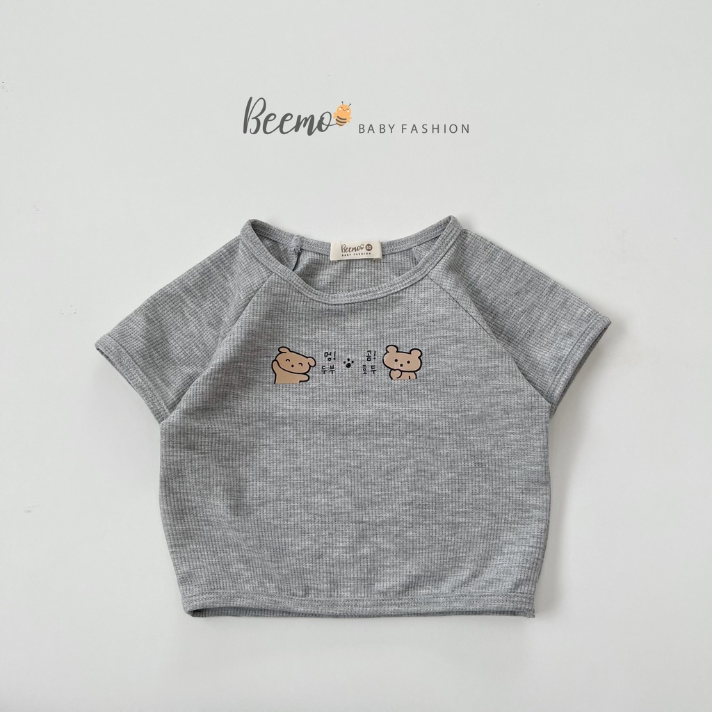 Áo phông cho bé trai gái Beemo, Chất liệu cotton Hàn, may tổ ong thoáng mát, form dáng unisex 4 màu cực xinh B112