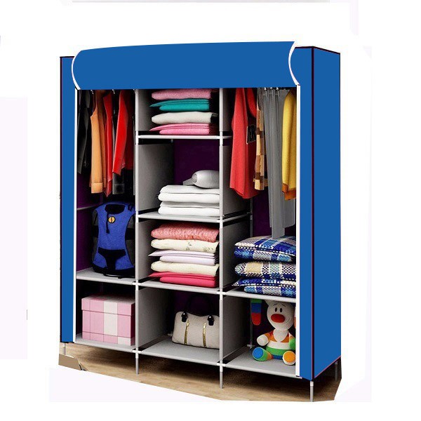 [Mã LIFEXANH03 giảm 10% đơn 500K] [FREE SHIP] Tủ Vải 3 Buồng 8 ngăn màu trơn