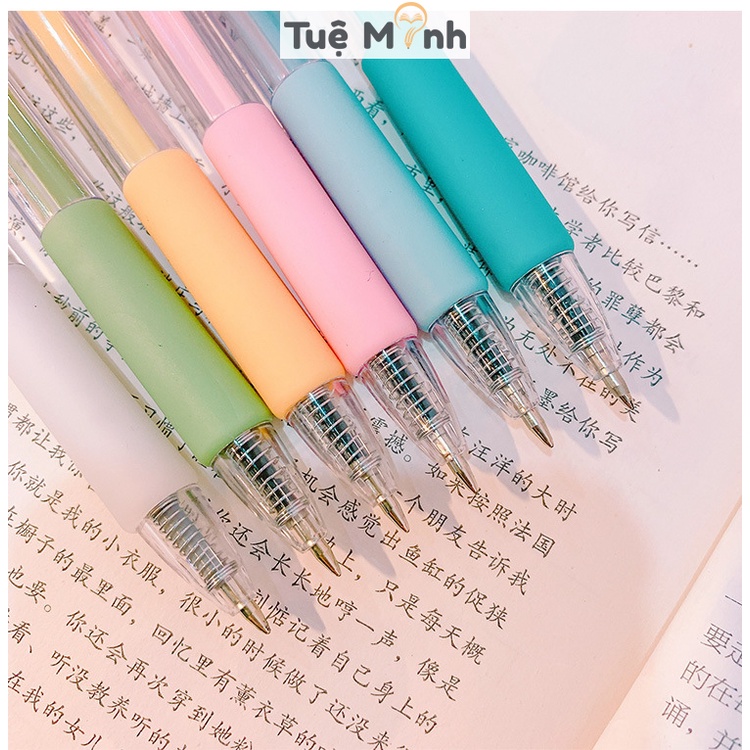 Bút mực gel dạng bấm màu Pastel B35 mực đen xinh xắn