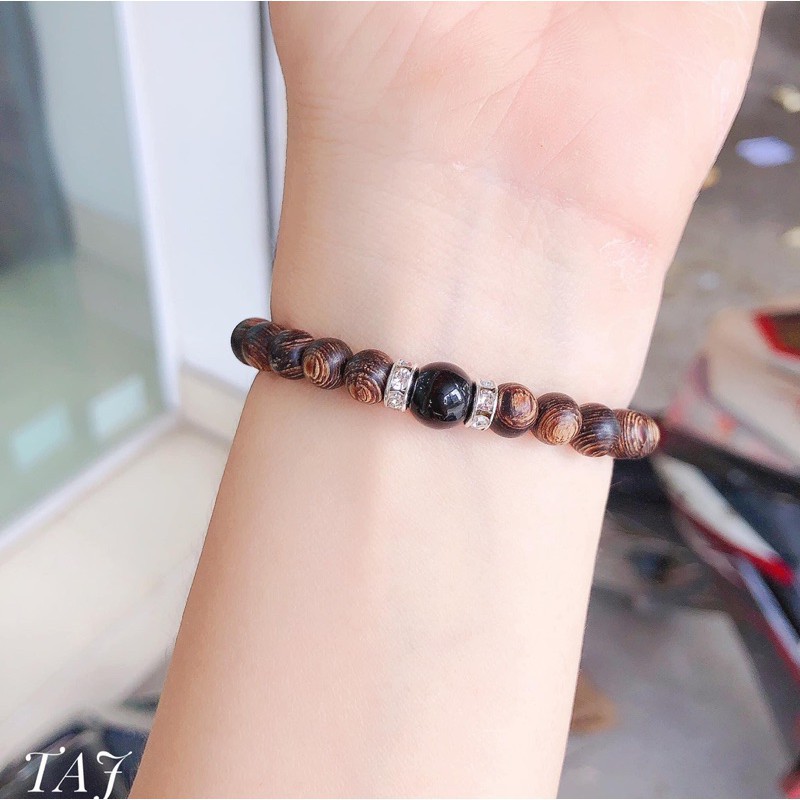 Vòng trầm sánh kết hợp đá phong thuỷ😍FREESHIP 😍đủ màu dad  - HT Jewelry