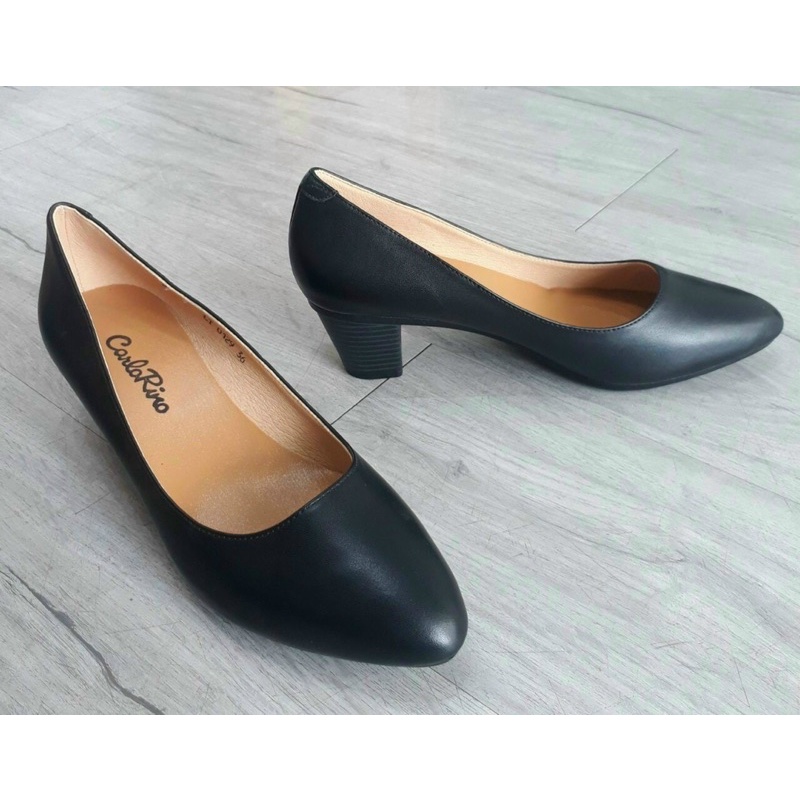 Giày công sở CALARINO, chất da thật nguyên tấm, đế đúc, màu đen