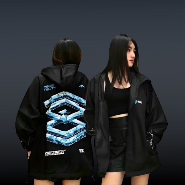 Áo Khoác Dù Bóng Chày Unisex Nam Nữ IMMOR TALITY Jackets Form Rộng Ulzzang
