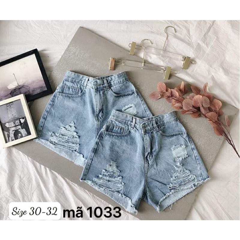 Quần Short Jean Nữ Lưng Cao Size Đại Đến 80kg. Hàng VNXK. #1033. Thời Trang Nữ