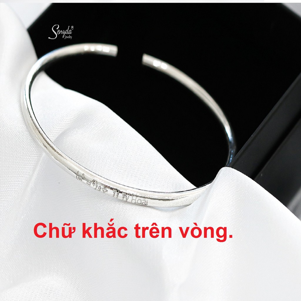 Trang sức Vòng tay trơn Bạc nguyên chất cho nam/nữ/trẻ em loại đặc và rỗng SENYDA [VT021]