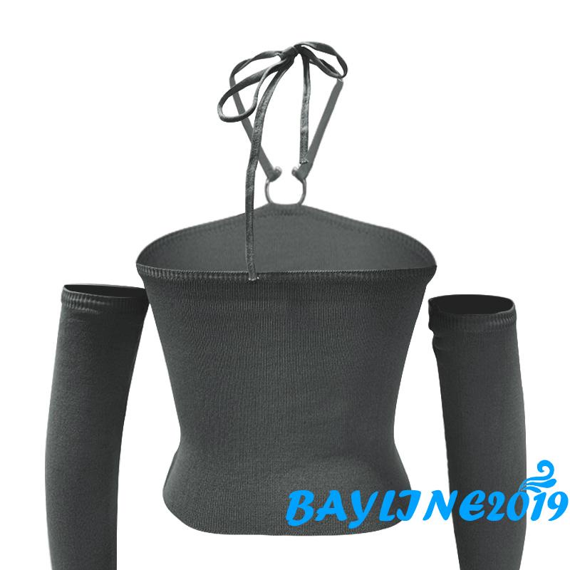 Áo croptop không tay ôm dáng + Cặp ống tay áo một kích thước thời trang mùa hè cho nữ