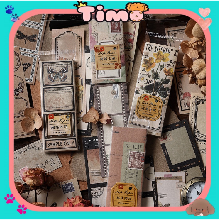 Sticker Tem Cổ Điển Vintage Retro Tem Dán Sổ Trang Trí Bullet journal Vintage ST37