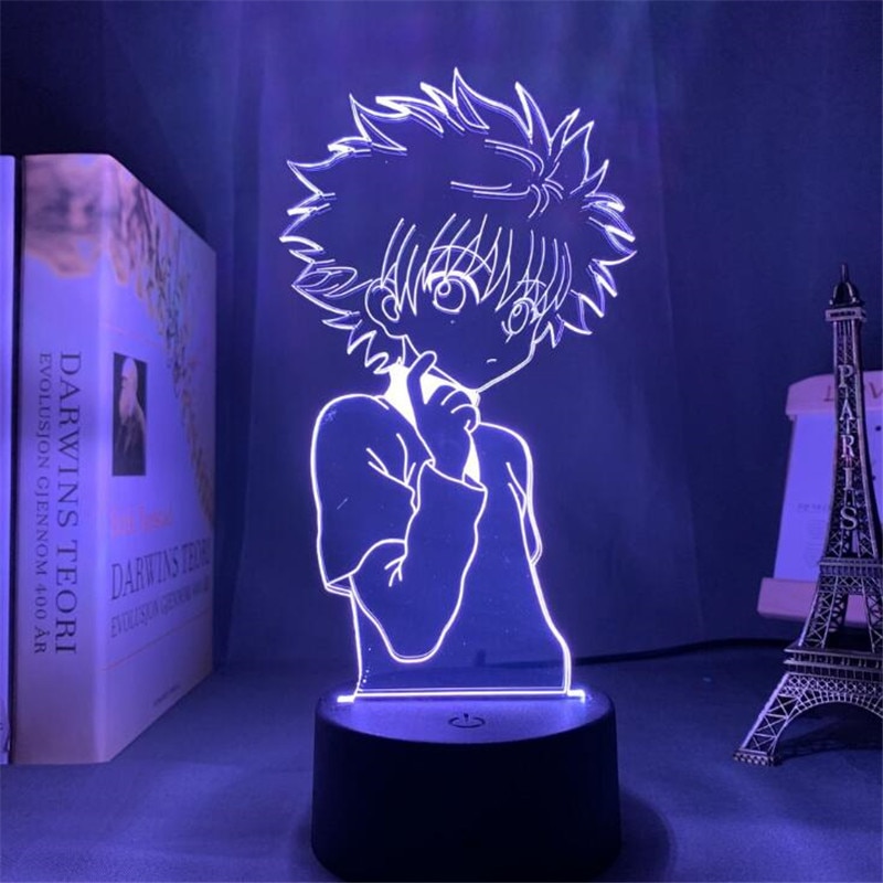 Hunter x hunter gon killua kurapika hisoka Đèn Ngủ Cảm Ứng Ánh Sáng Thay Đổi Màu Sắc Cho Người Hâm Mộ anime
