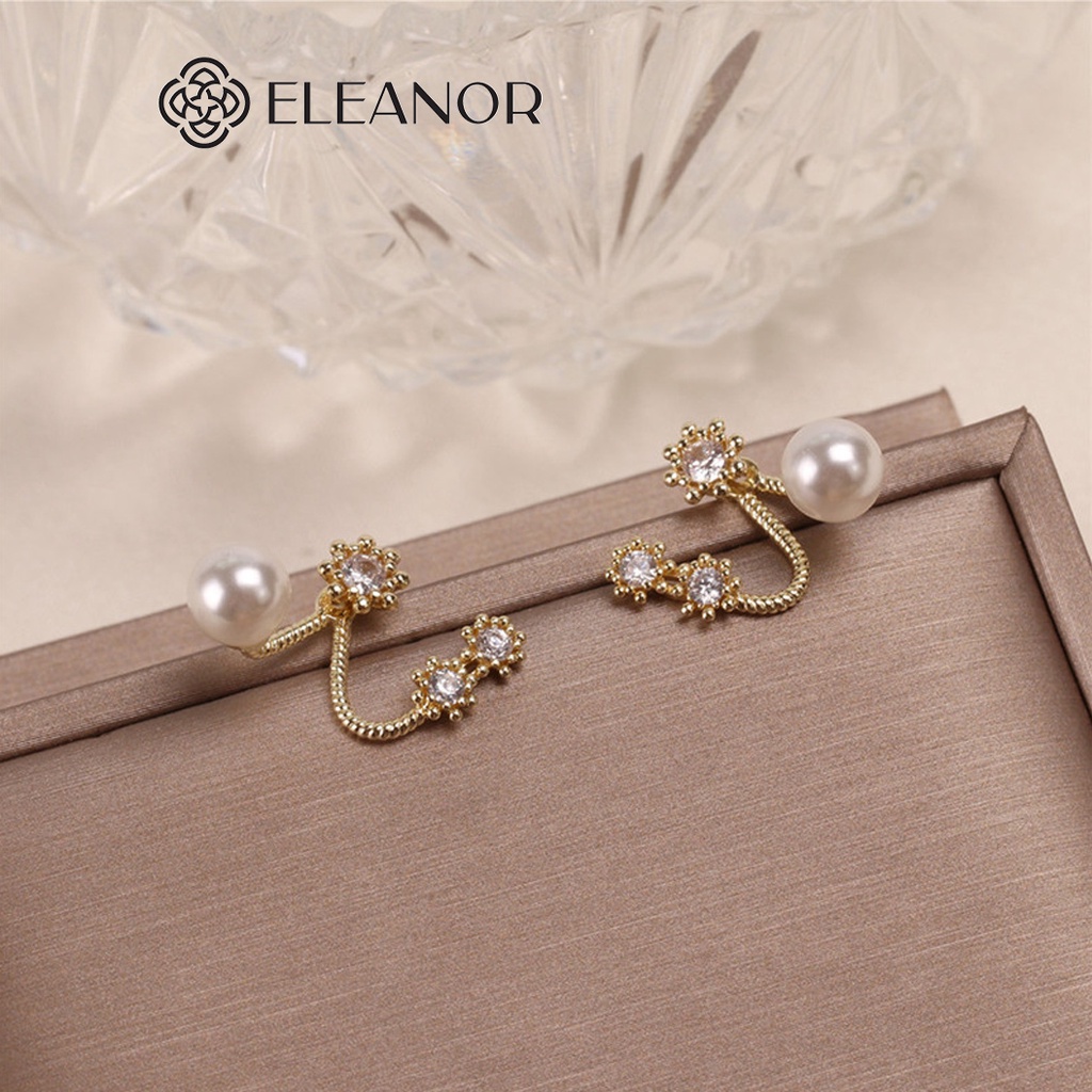 Bông tai nữ ngọc trai nhân tạo Eleanor Accessories chuôi bạc 925 đính đá phụ kiện trang sức thời trang xinh