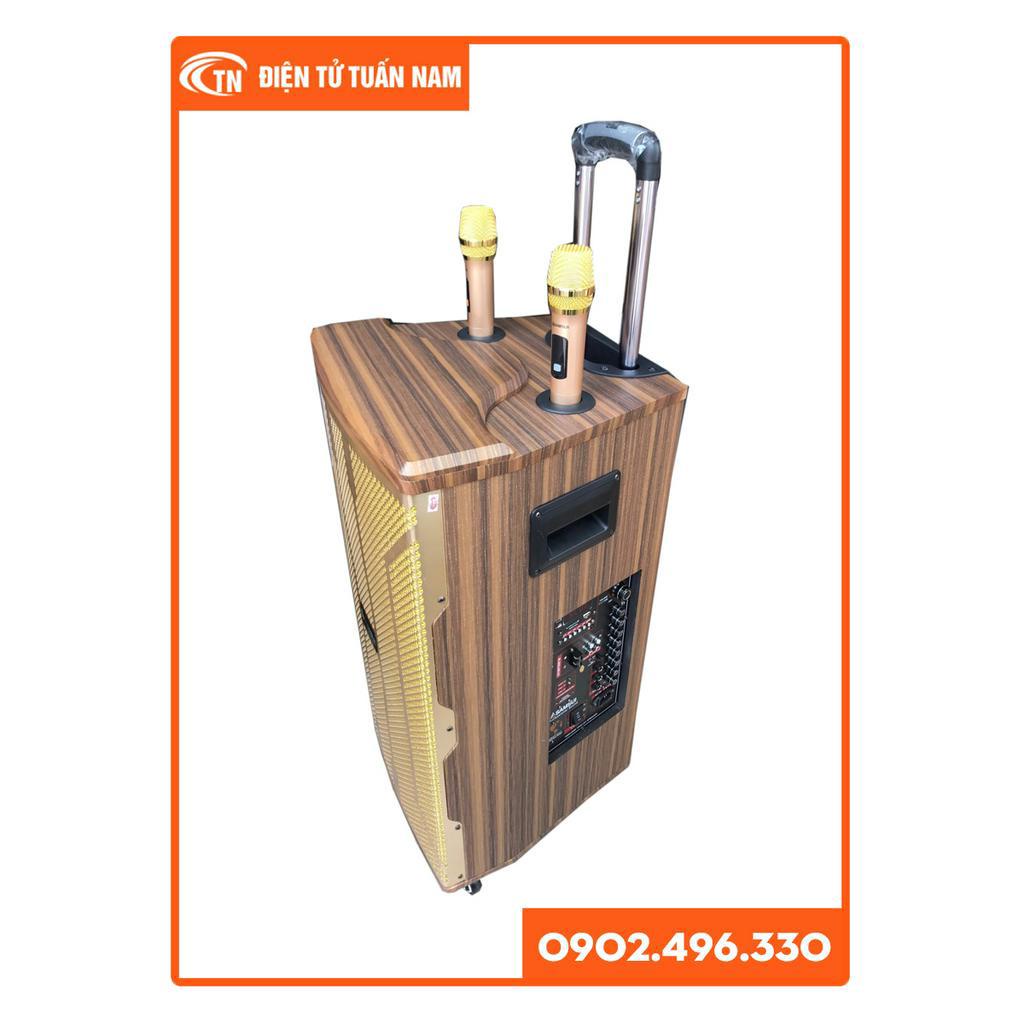 Loa kẹo kéo công suất lớn - Samsui 771A - Loa karaoke di dộng 4 tấc kèm 2 micro không dây cao cấp