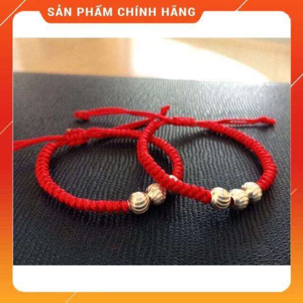VÒNG MAY MẮN CHỈ ĐỎ MIX 3 BI BẠC