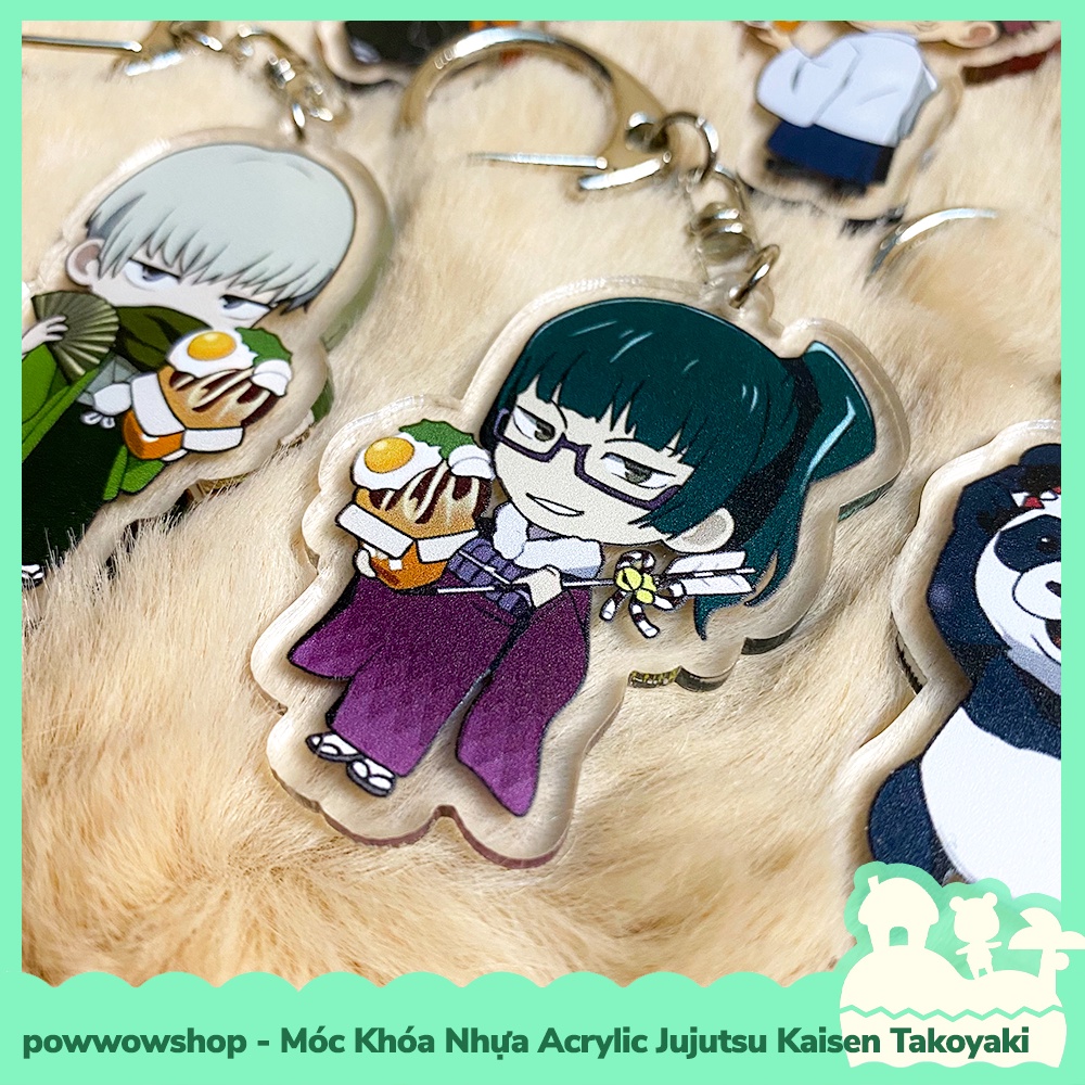 [Sẵn VN - Hỏa Tốc] Móc Khóa Nhựa Acrylic Trong Suốt Jujutsu Kaisen Takoyaki Festival