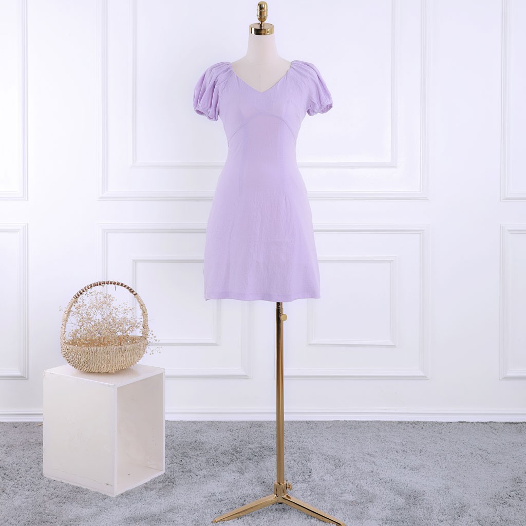 Đầm nữ tay bồng, cổ chữ V, dáng xòe tiểu thư, sang trọng, thiết kế cao cấp TKFASHION DK912