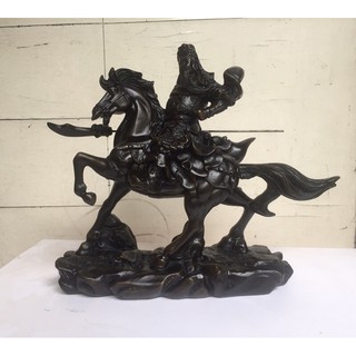 Tượng quan công cưỡi ngựa bằng dá ( 25 x 10 x 22cm )
