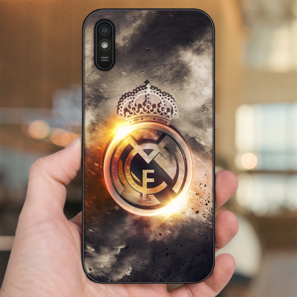 Ốp lưng Xiaomi Redmi 9A viền đen in hình Real Madrid
