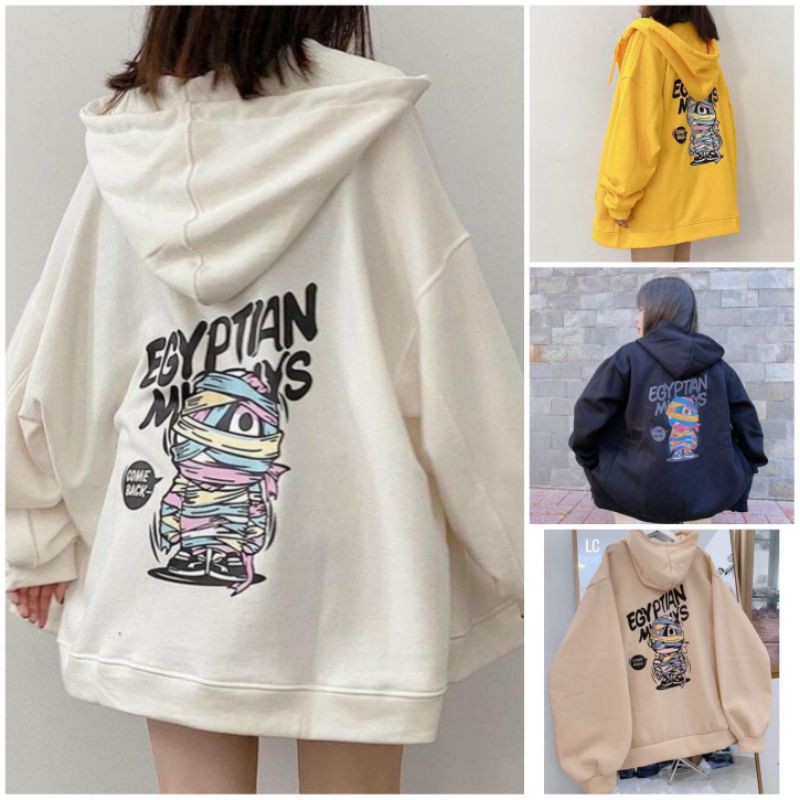 Áo khoác nỉ zip hình xác ướp cute Size L, XL