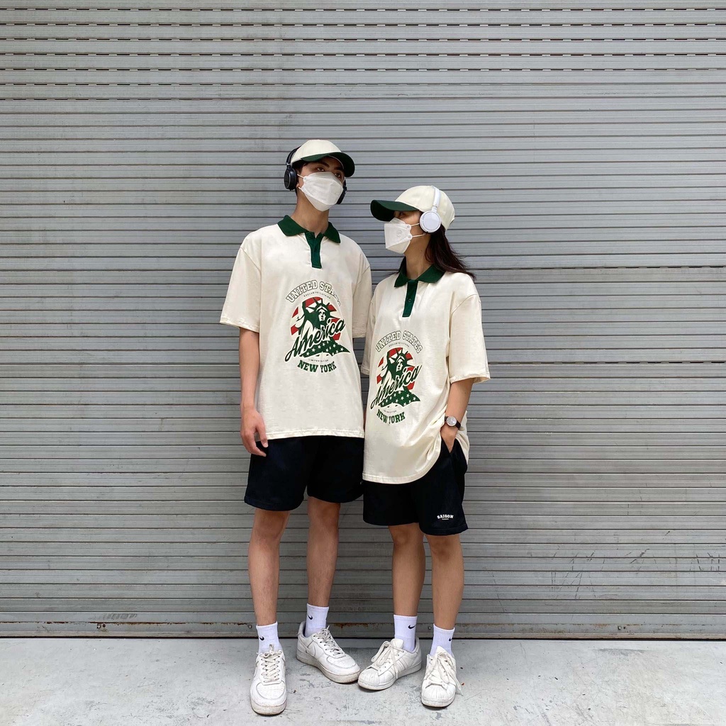 ÁO THUN FF FORM RỘNG POLO AMERICA, VẢI THUN 2 CHIỀU COTTON 250GSM