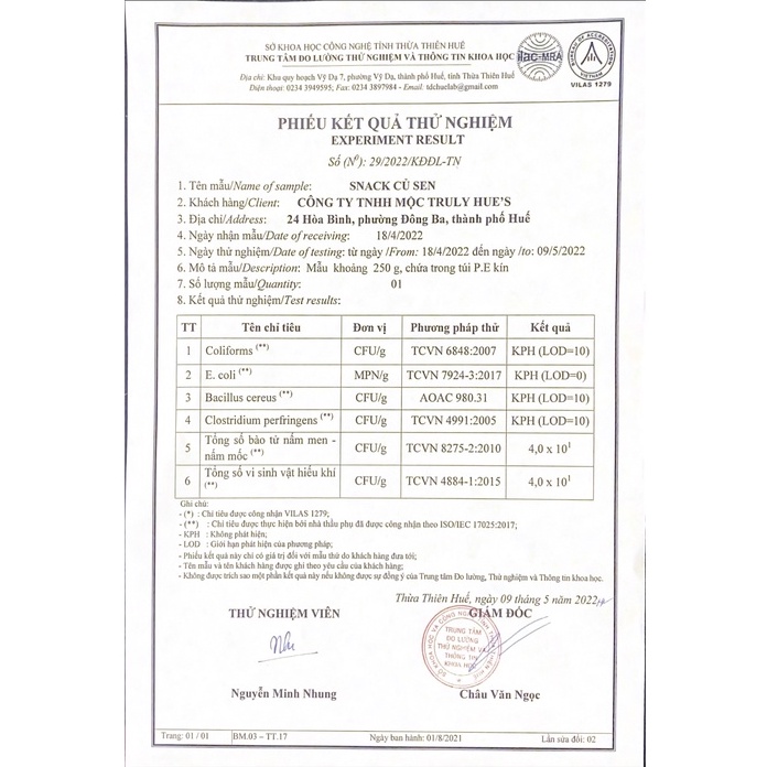 [VSATTP] Snack Củ Sen Huế Thơm Giòm Ít Béo Túi 50gram - Mộc Truly Hue's