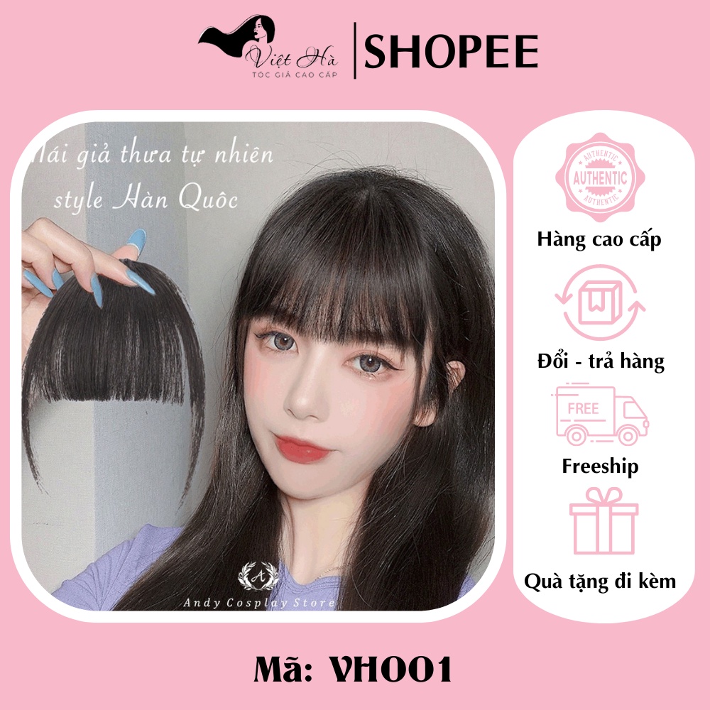 Tóc mái giả mái thưa giả Việt Hà phong cách Hàn Quốc dễ thương, kẹp tóc - VH001