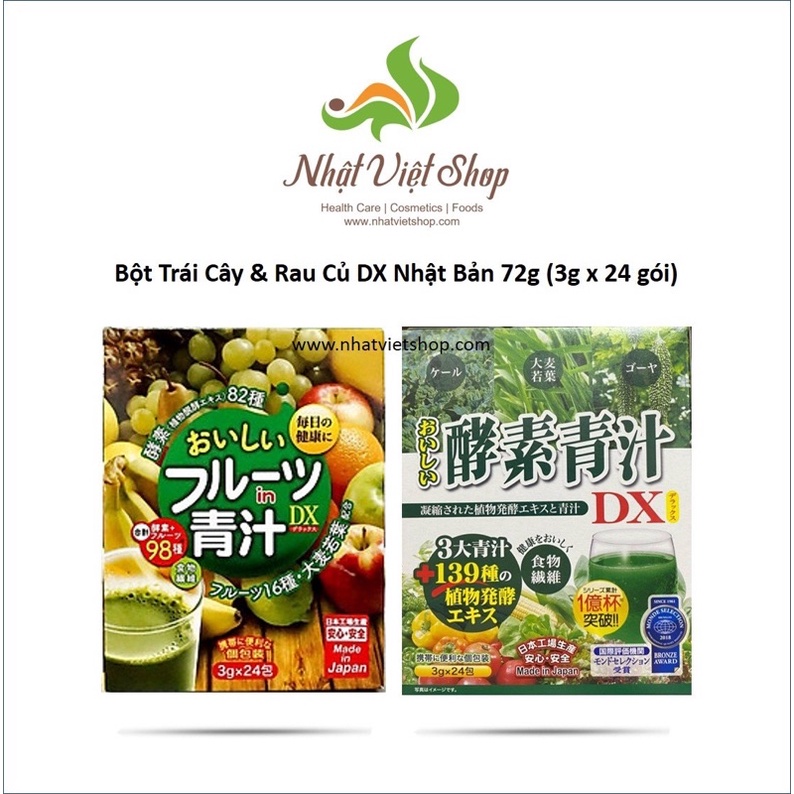Bột Trái Cây - Rau Củ DX Nhật Bản 72g (3g x 24 gói)