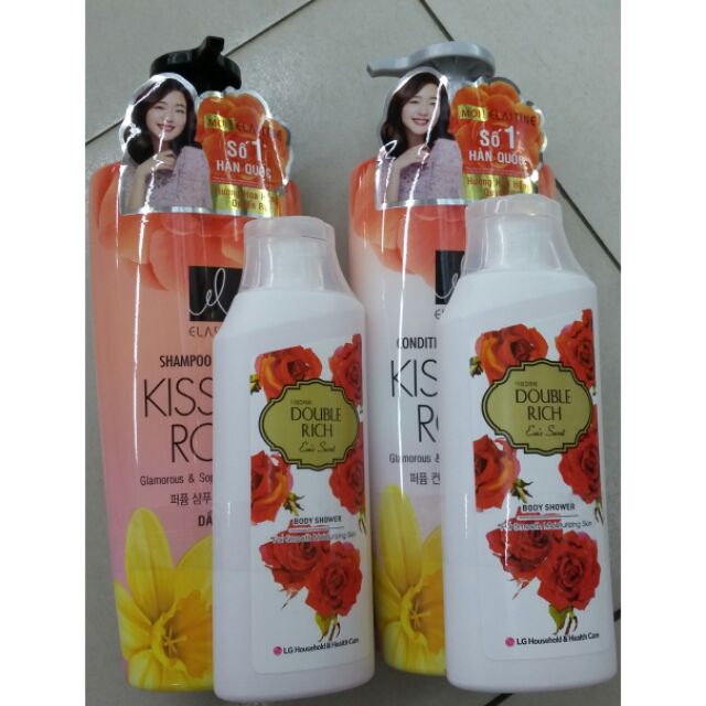 BỘ Dầu Cặp(Gội+Xả)ELASTINE PERFUME Kiss The Rose(hương hoa hồng+hoa nhài)