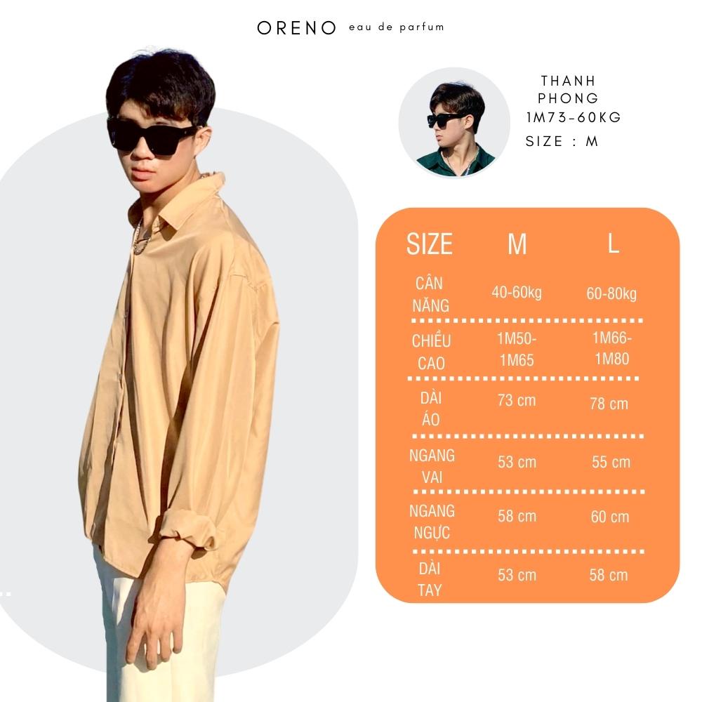 Áo sơ mi lụa Trendyman kiểu dáng rộng unisex màu xanh lá đậm , kem nâu áo sơ mi nam nữ hot trend mềm mại