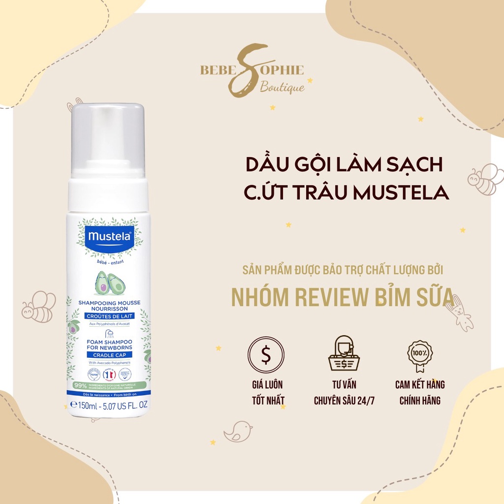 Chính hãng - Dầu gội làm sạch c.ứ t trâu  MUSTELA