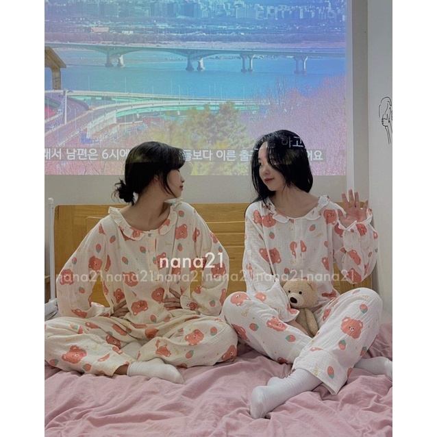 Set pyjama xô đũi dài tay