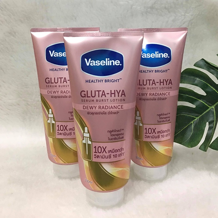 Serum Vaseline Dưỡng Thể Healthy Bright Gluta HYA Burst Lotion 10X 330ml