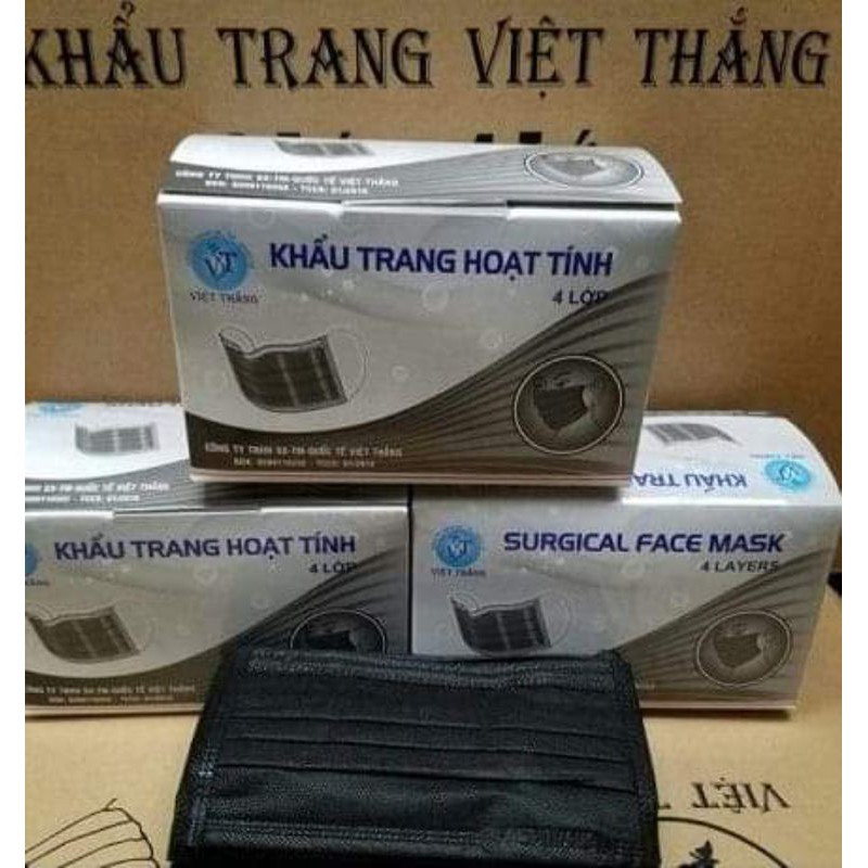 khẩu trang y tế Việt thắng 4 lớp hộp 50c