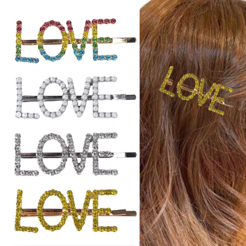 Kẹp Tóc Đính Đá Chữ Cái Tiếng Anh Thời Trang Dành Cho Nữ