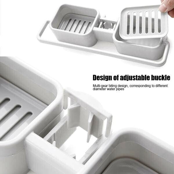 Kitchen Drainage Dishwashing Sponge Storage Adjustable Faucet Rack#HAVN