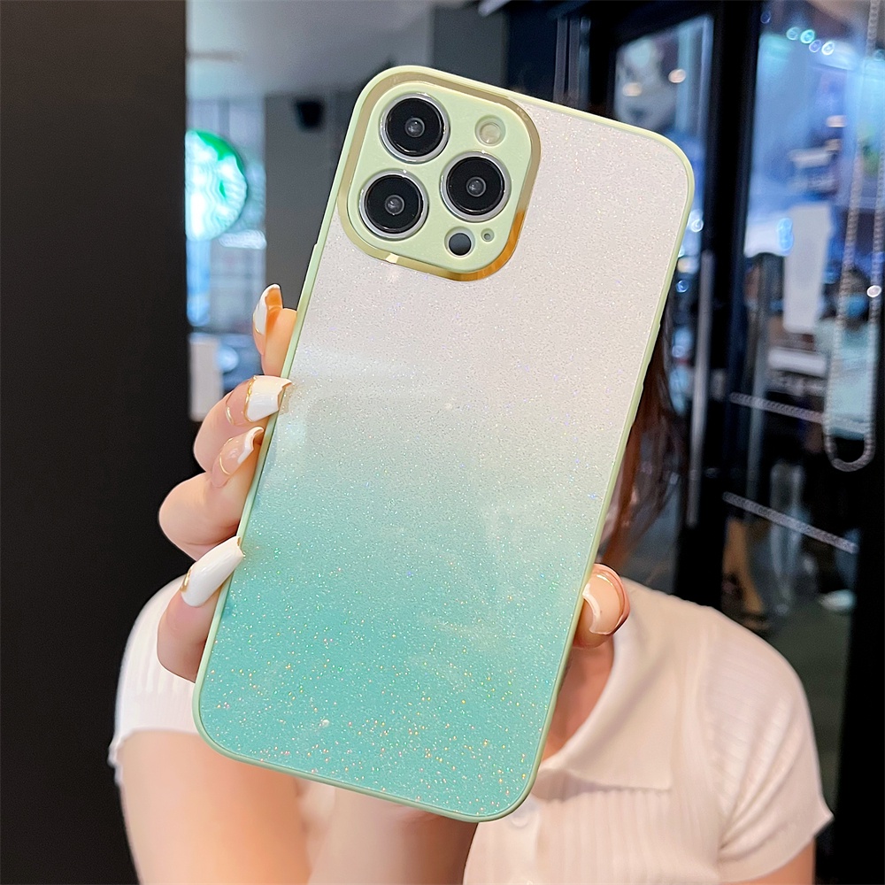 Ốp Điện Thoại Màu Gradient Lấp Lánh Thời Trang Cho iPhone 14 Max 14 13Pro Max 12 11 X / XS XR XSMAX 7P / 8P