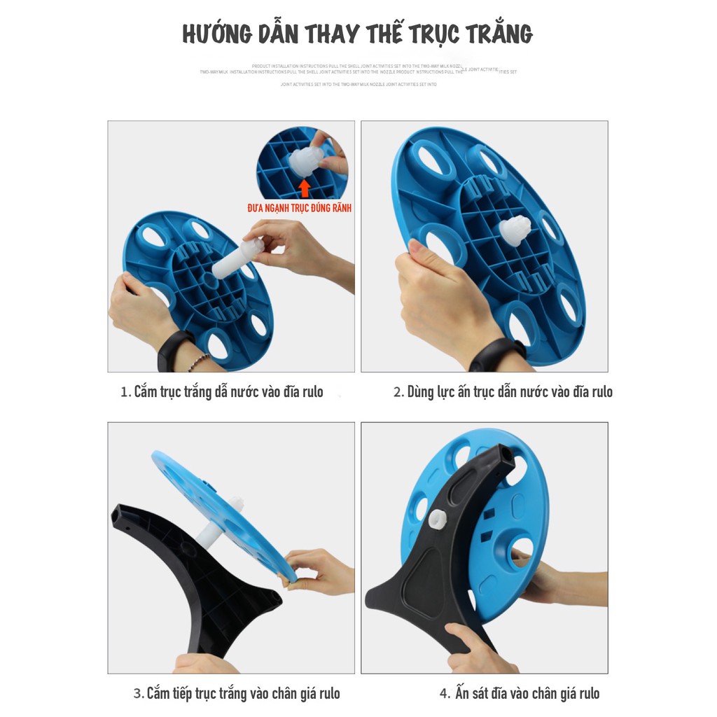 Trục Trắng Dẫn Nước Bộ Rulo WR200 - Dùng Để Dẫn Nước Từ Vòi Nước Vào Rulo Cuộn Ống