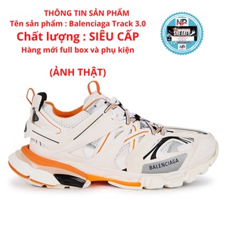 GIÀY THỂ THAO SNEAKER NAM NỮ BA LEN CIAGA TRACK 3.0 năng động cá tính dành cho thanh niên màu trắng cam có phản quang