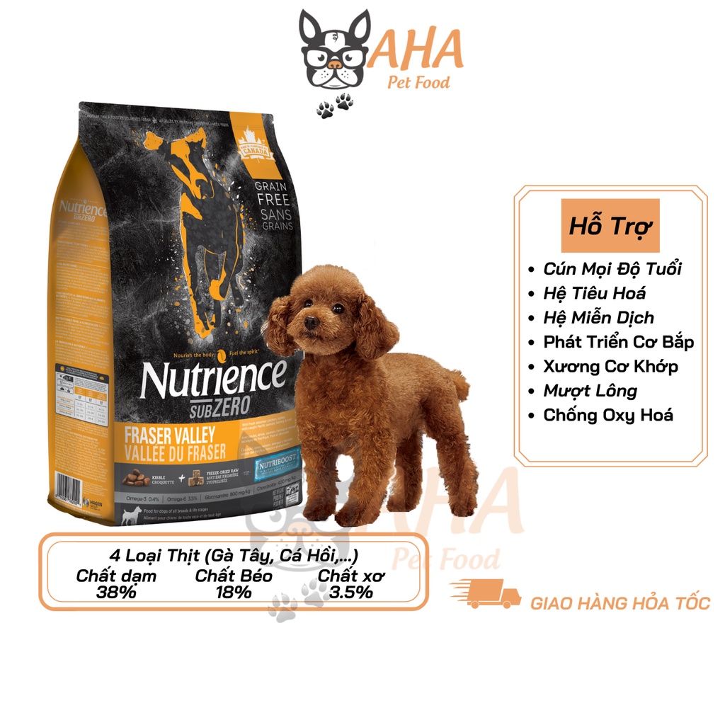 Thức Ăn Cho Chó - Nutrience (Bao 500g &amp; 1kg) - Thức Ăn Hạt Cho Chó Poodle Hỗ Trợ Da Lông Bóng Mượt, Tiêu Hóa, Miễn Dịch