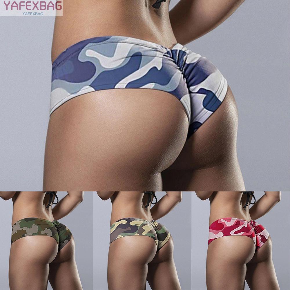 Women  Stretch Camo Print  Casual Shorts Yoga Pants Gym Club Hot Pants