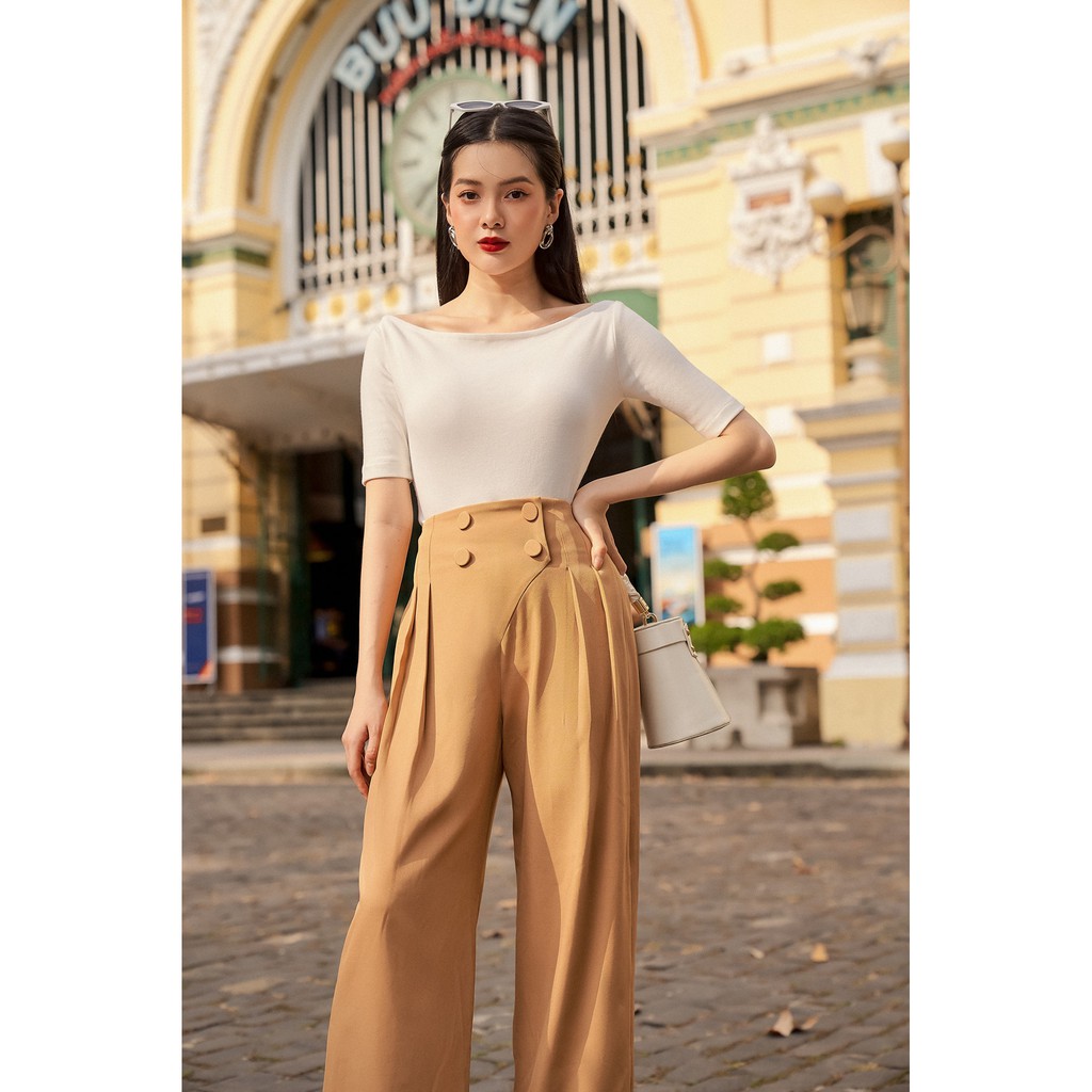 OLV - Quần Golden Button Wide LegTrousers