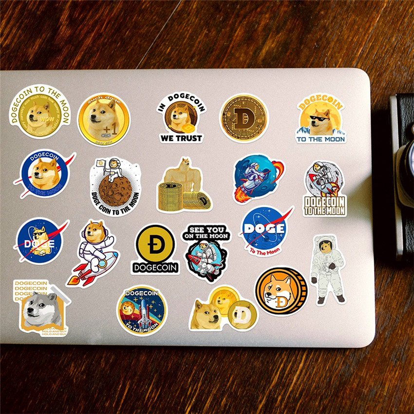 ❉ Dogecoin Series 01 Stickers ❉ 50Pcs/Set DIY Fashion Luggage Laptop Skateboard Decals Doodle Stickers