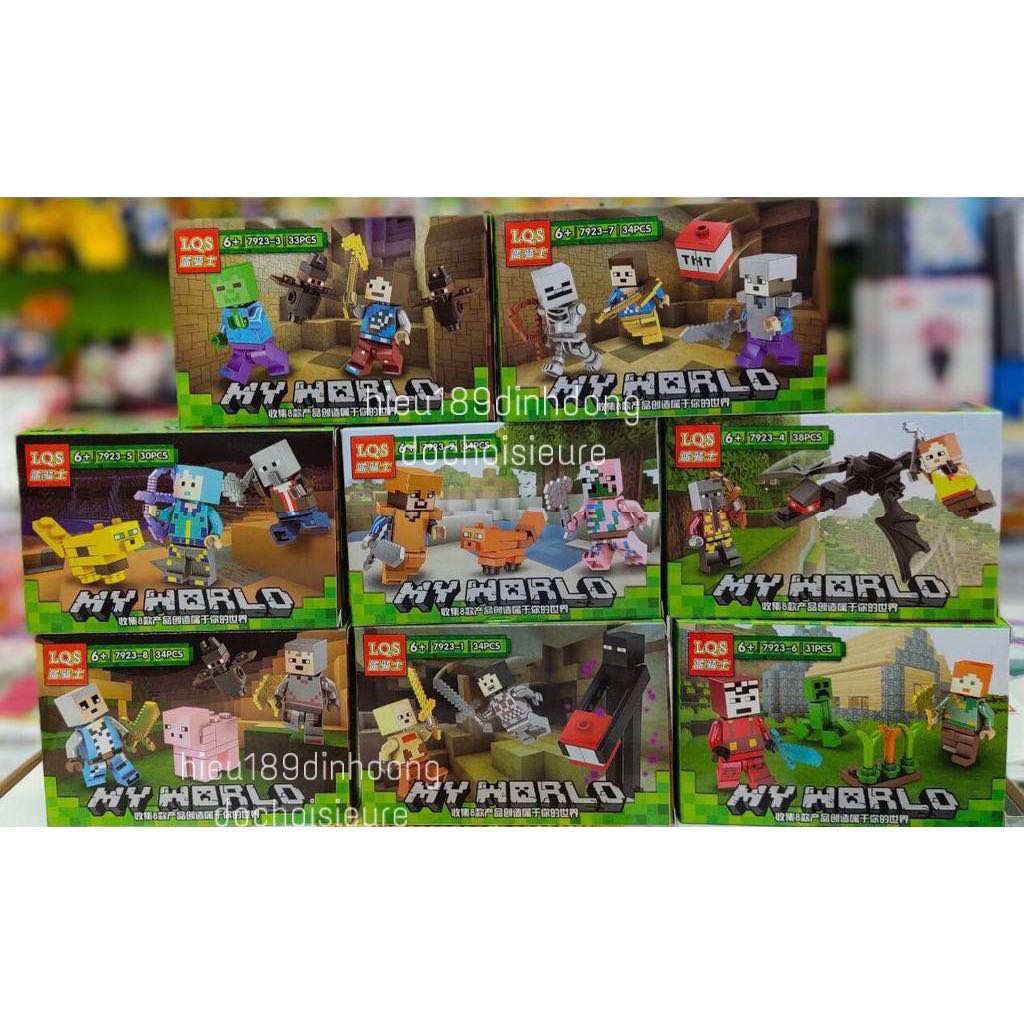 Lắp ráp xếp hình lego minecraft my world sy6199 : 8 mẫu lego minecraft (Khách hàng chat chọn mẫu)