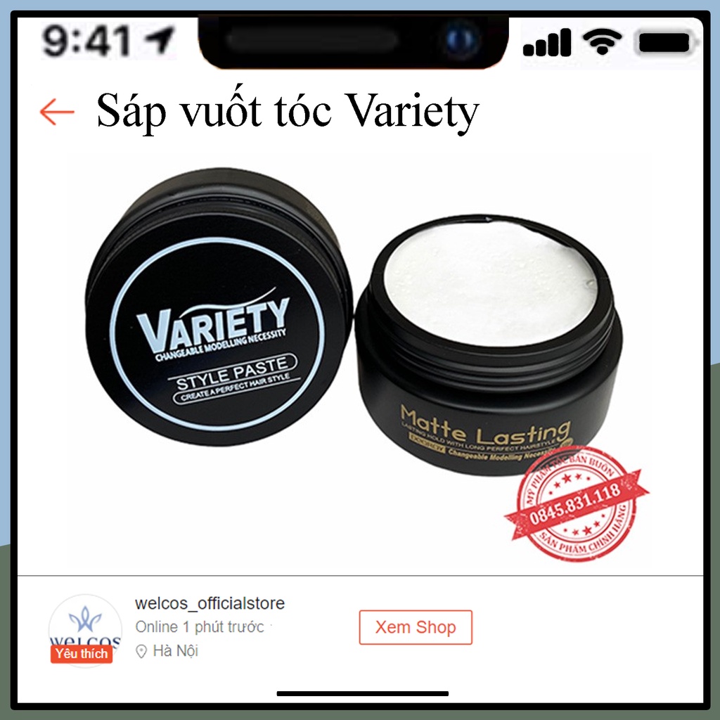 ✅ SÁP VUỐT TÓC TẠO KIỂU DÀNH CHO NAM VARIETY MATTE LASTING 100ml MN06
