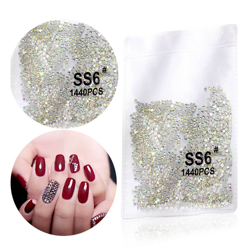Set 1440 Hạt Đá Thủy Tinh Trong Suốt Dùng Trang Trí Móng Tay DIY Cho Điện Thoại